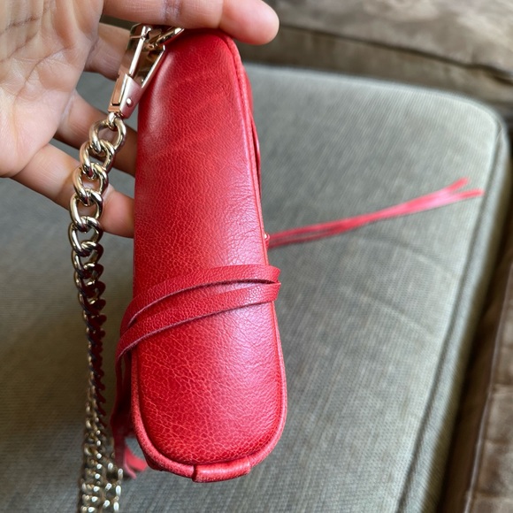 Rebecca Minkoff Mini MAC Crossbody Shoulder Bag (red & gold) - Picture 8 of 10